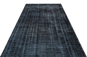 Black Over Dyed Vintage Rug 5'5'' x 9'3'' ft 165 x 281 cm