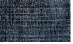Black Over Dyed Vintage Rug 5'5'' x 9'3'' ft 165 x 281 cm