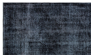 Black Over Dyed Vintage Rug 5'5'' x 9'3'' ft 165 x 281 cm