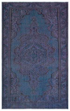 Retro Over Dyed Vintage Rug 5'3'' x 8'6'' ft 160 x 260 cm