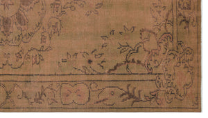 Brown Over Dyed Vintage Rug 5'5'' x 9'8'' ft 164 x 294 cm