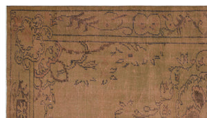 Brown Over Dyed Vintage Rug 5'5'' x 9'8'' ft 164 x 294 cm