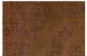 Traditional Design Brown Over Dyed Vintage Rug 5'3'' x 7'9'' ft 159 x 236 cm