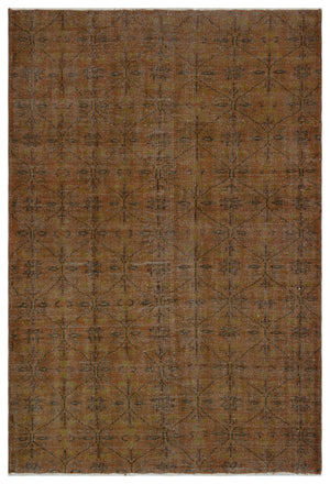 Brown Over Dyed Vintage Rug 5'3'' x 7'10'' ft 160 x 239 cm