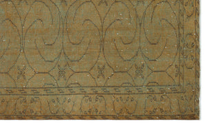 Brown Over Dyed Vintage Rug 5'5'' x 8'11'' ft 165 x 272 cm