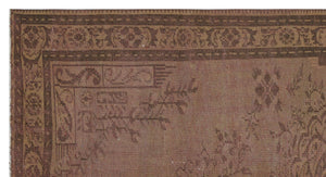 Brown Over Dyed Vintage Rug 4'11'' x 9'3'' ft 149 x 282 cm