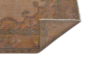 Brown Over Dyed Vintage Rug 5'9'' x 9'7'' ft 176 x 293 cm