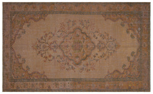 Brown Over Dyed Vintage Rug 5'9'' x 9'7'' ft 176 x 293 cm