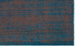 Turquoise Over Dyed Vintage Rug 5'4'' x 8'6'' ft 163 x 260 cm