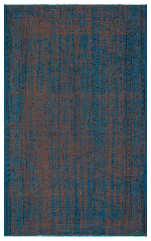 Turquoise Over Dyed Vintage Rug 5'4'' x 8'6'' ft 163 x 260 cm