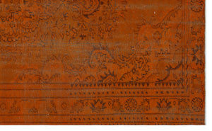 Brown Over Dyed Vintage Rug 5'8'' x 9'2'' ft 172 x 280 cm