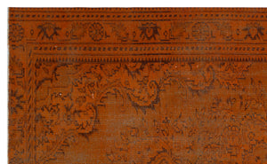 Brown Over Dyed Vintage Rug 5'8'' x 9'2'' ft 172 x 280 cm