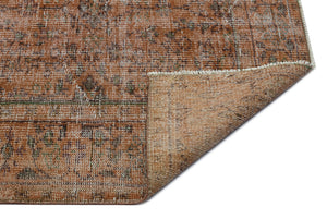 Brown Over Dyed Vintage Rug 6'8'' x 9'11'' ft 204 x 303 cm