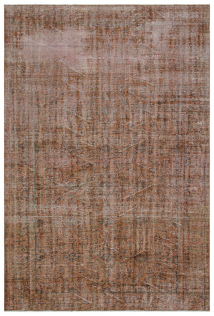 Brown Over Dyed Vintage Rug 6'8'' x 9'11'' ft 204 x 303 cm