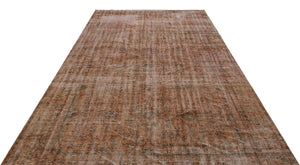 Brown Over Dyed Vintage Rug 6'8'' x 9'11'' ft 204 x 303 cm