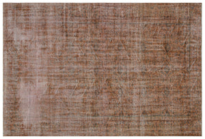 Brown Over Dyed Vintage Rug 6'8'' x 9'11'' ft 204 x 303 cm