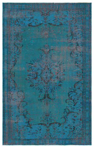 Retro Over Dyed Vintage Rug 5'2'' x 8'2'' ft 158 x 248 cm