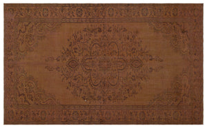 Brown Over Dyed Vintage Rug 5'1'' x 8'4'' ft 155 x 254 cm