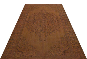 Brown Over Dyed Vintage Rug 5'1'' x 8'4'' ft 155 x 254 cm