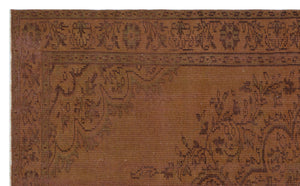 Brown Over Dyed Vintage Rug 5'1'' x 8'4'' ft 155 x 254 cm