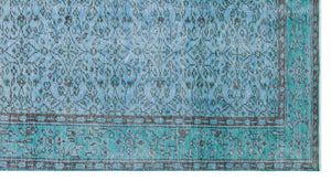 Blue Over Dyed Vintage Rug 4'9'' x 8'8'' ft 145 x 264 cm
