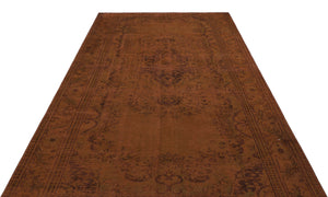 Brown Over Dyed Vintage Rug 6'1'' x 10'2'' ft 186 x 309 cm
