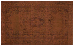 Brown Over Dyed Vintage Rug 6'1'' x 10'2'' ft 186 x 309 cm