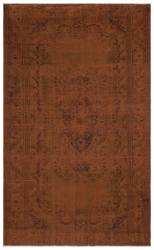 Brown Over Dyed Vintage Rug 6'1'' x 10'2'' ft 186 x 309 cm
