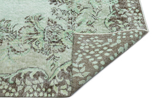 Green Over Dyed Vintage Rug 5'6'' x 9'7'' ft 167 x 292 cm