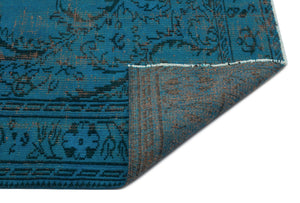 Turquoise Over Dyed Vintage Rug 6'0'' x 8'4'' ft 183 x 255 cm