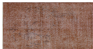 Brown Over Dyed Vintage Rug 3'8'' x 6'11'' ft 113 x 210 cm
