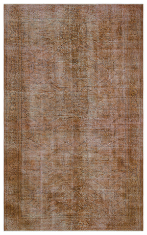 Brown Over Dyed Vintage Rug 5'4'' x 8'10'' ft 162 x 268 cm