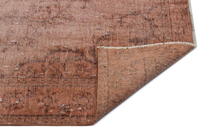 Brown Over Dyed Vintage Rug 5'2'' x 8'8'' ft 158 x 264 cm