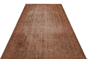 Brown Over Dyed Vintage Rug 5'2'' x 8'8'' ft 158 x 264 cm