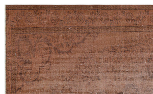 Brown Over Dyed Vintage Rug 5'2'' x 8'8'' ft 158 x 264 cm