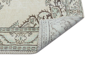 Beige Over Dyed Vintage Rug 6'2'' x 9'2'' ft 188 x 280 cm