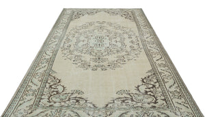 Beige Over Dyed Vintage Rug 6'2'' x 9'2'' ft 188 x 280 cm
