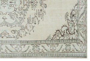 Beige Over Dyed Vintage Rug 6'2'' x 9'2'' ft 188 x 280 cm