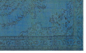 Blue Over Dyed Vintage Rug 5'11'' x 9'7'' ft 181 x 293 cm