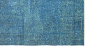 Blue Over Dyed Vintage Rug 4'10'' x 9'1'' ft 147 x 278 cm