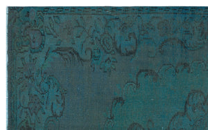 Green Over Dyed Vintage Rug 5'2'' x 8'8'' ft 157 x 263 cm