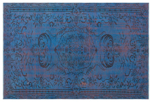 Blue Over Dyed Vintage Rug 5'3'' x 8'0'' ft 161 x 244 cm