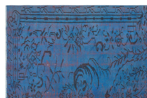 Blue Over Dyed Vintage Rug 5'3'' x 8'0'' ft 161 x 244 cm