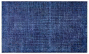 Blue Over Dyed Vintage Rug 5'8'' x 9'4'' ft 173 x 284 cm