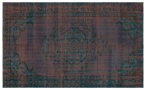 Retro Over Dyed Vintage Rug 5'2'' x 8'2'' ft 157 x 249 cm