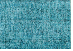Turquoise Over Dyed Vintage Rug 6'9'' x 9'6'' ft 205 x 290 cm