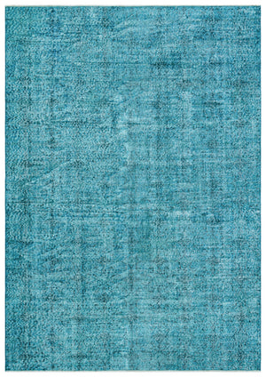 Turquoise Over Dyed Vintage Rug 6'9'' x 9'6'' ft 205 x 290 cm