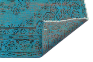 Gray Over Dyed Vintage Rug 4'12'' x 7'6'' ft 152 x 228 cm