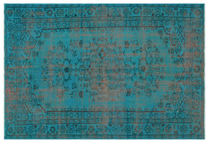 Gray Over Dyed Vintage Rug 4'12'' x 7'6'' ft 152 x 228 cm