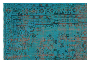 Gray Over Dyed Vintage Rug 4'12'' x 7'6'' ft 152 x 228 cm